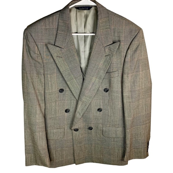 Vintage Burberry Plaid Wool Blazer